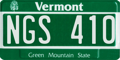 VT license plate NGS410