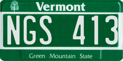 VT license plate NGS413