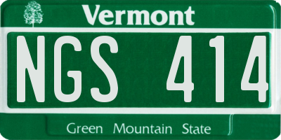 VT license plate NGS414