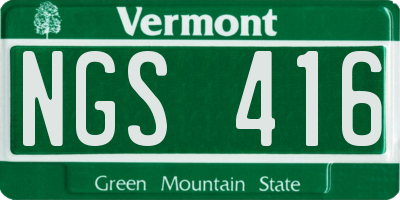 VT license plate NGS416