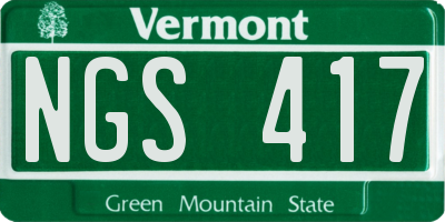 VT license plate NGS417