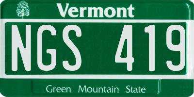 VT license plate NGS419