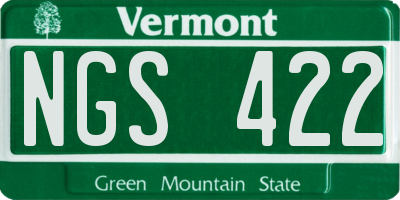 VT license plate NGS422