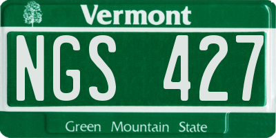 VT license plate NGS427
