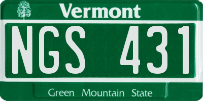 VT license plate NGS431