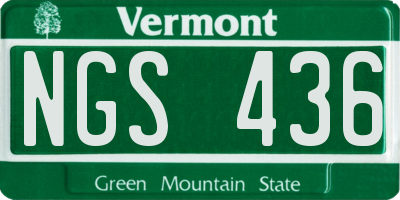 VT license plate NGS436