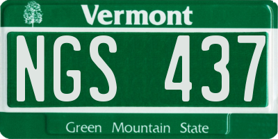 VT license plate NGS437