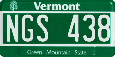 VT license plate NGS438