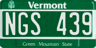 VT license plate NGS439