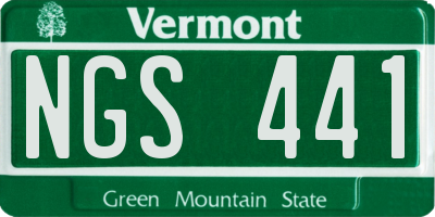 VT license plate NGS441