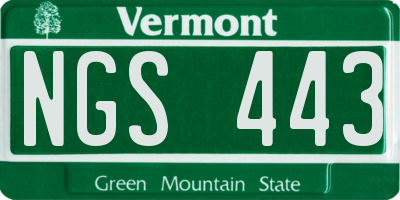 VT license plate NGS443