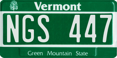 VT license plate NGS447