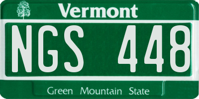 VT license plate NGS448