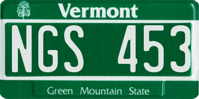 VT license plate NGS453