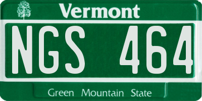 VT license plate NGS464