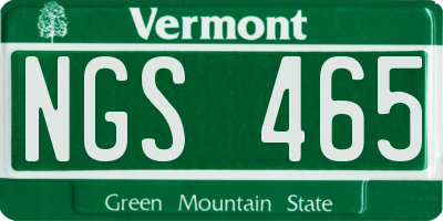 VT license plate NGS465