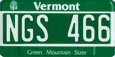VT license plate NGS466