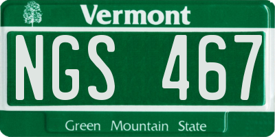 VT license plate NGS467