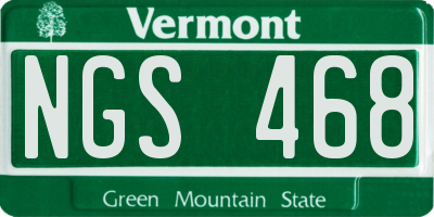 VT license plate NGS468