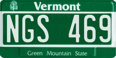 VT license plate NGS469