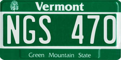 VT license plate NGS470