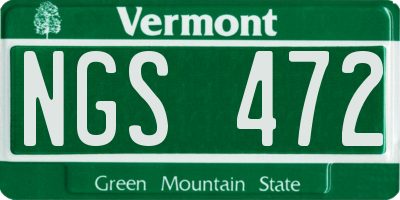 VT license plate NGS472