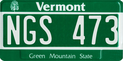 VT license plate NGS473