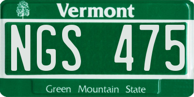 VT license plate NGS475