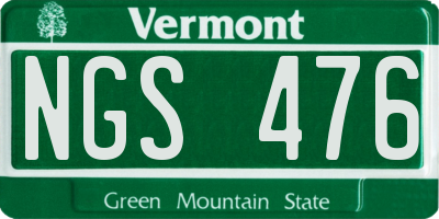 VT license plate NGS476