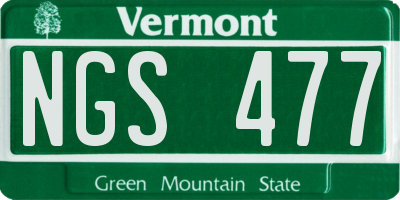 VT license plate NGS477