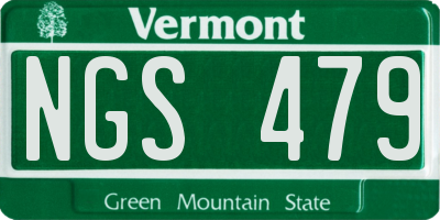 VT license plate NGS479