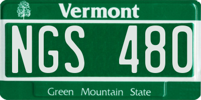 VT license plate NGS480
