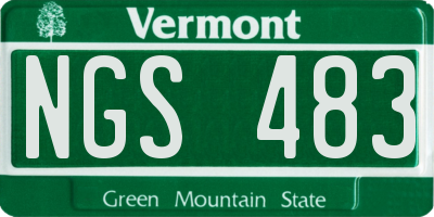 VT license plate NGS483
