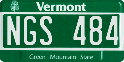 VT license plate NGS484