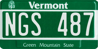 VT license plate NGS487