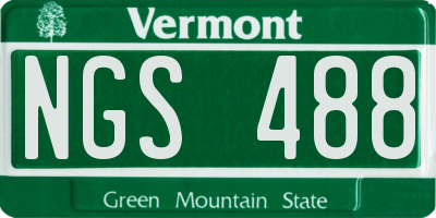 VT license plate NGS488