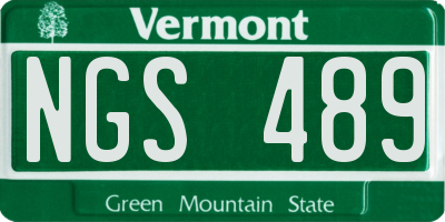 VT license plate NGS489