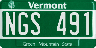 VT license plate NGS491