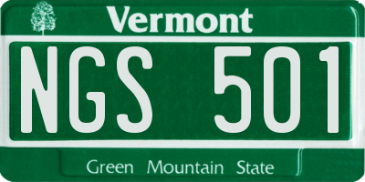 VT license plate NGS501