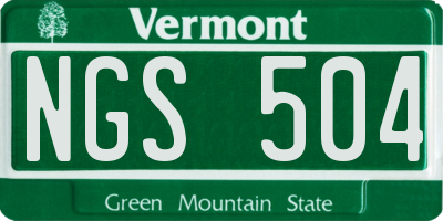 VT license plate NGS504