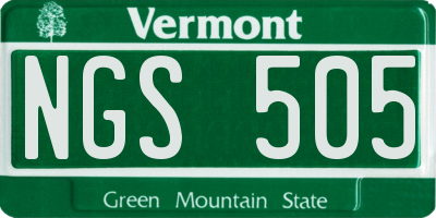 VT license plate NGS505