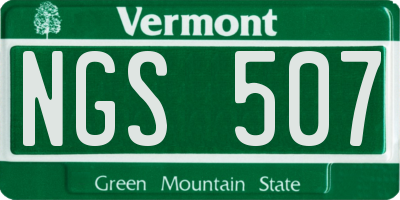 VT license plate NGS507