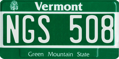 VT license plate NGS508