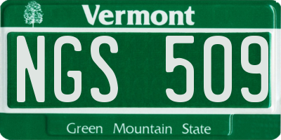 VT license plate NGS509