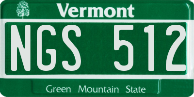 VT license plate NGS512