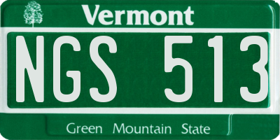 VT license plate NGS513
