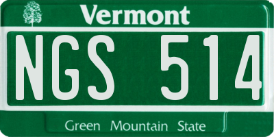 VT license plate NGS514