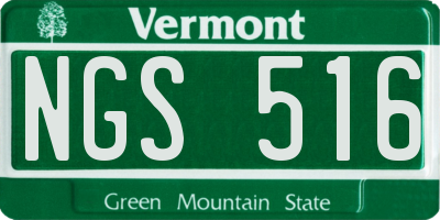 VT license plate NGS516
