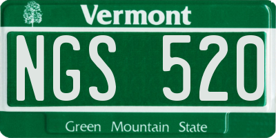 VT license plate NGS520