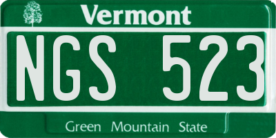 VT license plate NGS523